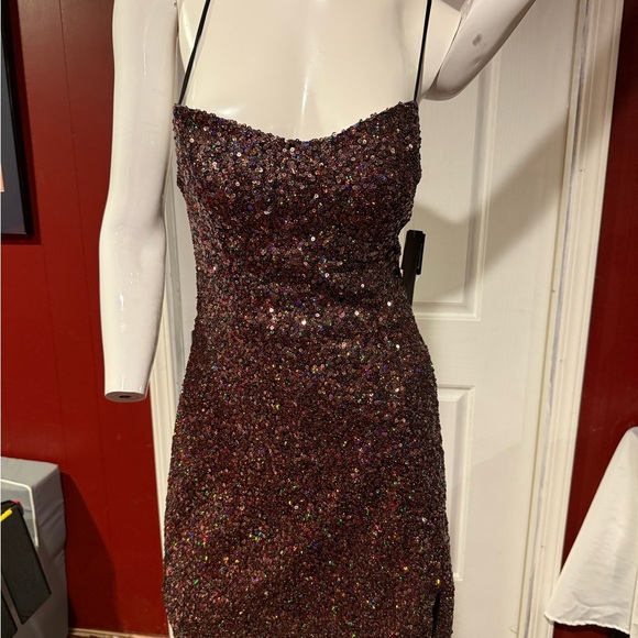 Sequin Spaghetti Strap Dress - Picture 1 of 5